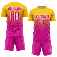 Custom Soccer Jersey, Gold Pink White Sportswear Jersey Shirt, Athletic Mesh Moisture Wicking Jersey, Casual Gift for Men