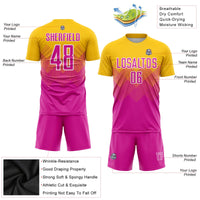 Custom Soccer Jersey, Gold Pink White Sportswear Jersey Shirt, Athletic Mesh Moisture Wicking Jersey, Casual Gift for Men