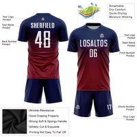 Custom Soccer Jersey, Navy White Crimson Sportswear Jersey Shirt, Athletic Mesh Moisture Wicking Jersey, Casual Gift for Men