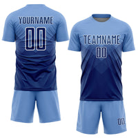 Custom Soccer Jersey, Light Blue Navy White Sportswear Jersey Shirt, Athletic Mesh Moisture Wicking Jersey, Casual Gift for Men
