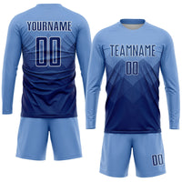 Custom Soccer Jersey, Light Blue Navy White Sportswear Jersey Shirt, Athletic Mesh Moisture Wicking Jersey, Casual Gift for Men