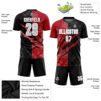 Custom Soccer Jersey, White Black Red Sportswear Jersey Shirt, Athletic Mesh Moisture Wicking Jersey, Casual Gift for Men, Style Soccer0779