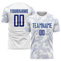 Custom Soccer Jersey, White Royal Sportswear Jersey Shirt, Athletic Mesh Moisture Wicking Jersey, Casual Gift for Men, Style Soccer0782