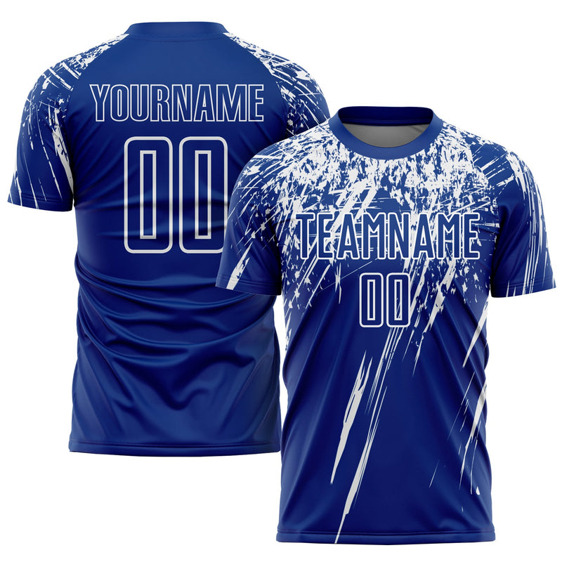 Custom Soccer Jersey, Royal White Sportswear Jersey Shirt, Athletic Mesh Moisture Wicking Jersey, Casual Gift for Men, Style Soccer0809