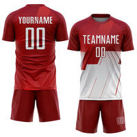 Custom Soccer Jersey, Red White Sportswear Jersey Shirt, Athletic Mesh Moisture Wicking Jersey, Casual Gift for Men, Style Soccer0882