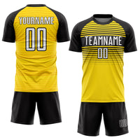 Custom Soccer Jersey, Yellow White Black Sportswear Jersey Shirt, Athletic Mesh Moisture Wicking Jersey, Casual Gift for Men