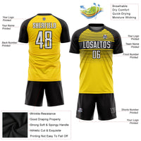 Custom Soccer Jersey, Yellow White Black Sportswear Jersey Shirt, Athletic Mesh Moisture Wicking Jersey, Casual Gift for Men