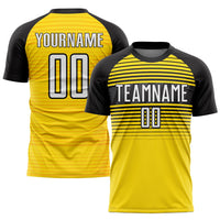 Custom Soccer Jersey, Yellow White Black Sportswear Jersey Shirt, Athletic Mesh Moisture Wicking Jersey, Casual Gift for Men