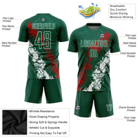Custom Soccer Jersey, Green Red White Sportswear Jersey Shirt, Athletic Mesh Moisture Wicking Jersey, Casual Gift for Men