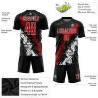 Custom Soccer Jersey, Black Red White Sportswear Jersey Shirt, Athletic Mesh Moisture Wicking Jersey, Casual Gift for Men, Style Soccer0938