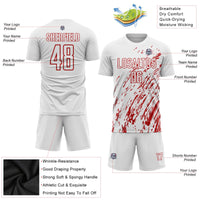 Custom Soccer Jersey, White Red Sportswear Jersey Shirt, Athletic Mesh Moisture Wicking Jersey, Casual Gift for Men, Style Soccer0973