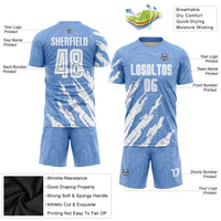Custom Soccer Jersey, Light Blue White Sportswear Jersey Shirt, Athletic Mesh Moisture Wicking Jersey, Casual Gift for Men, Style Soccer0995