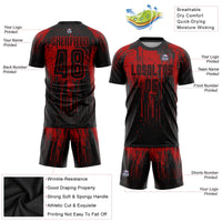 Custom Soccer Jersey, Red Black Sportswear Jersey Shirt, Athletic Mesh Moisture Wicking Jersey, Casual Gift for Men, Style Soccer0996