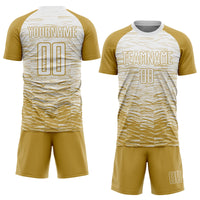 Custom Soccer Jersey, Old Gold White Sportswear Jersey Shirt, Athletic Mesh Moisture Wicking Jersey, Casual Gift for Men, Style Soccer1018