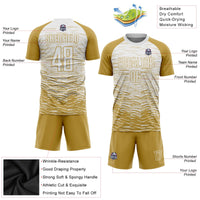 Custom Soccer Jersey, Old Gold White Sportswear Jersey Shirt, Athletic Mesh Moisture Wicking Jersey, Casual Gift for Men, Style Soccer1018