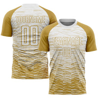 Custom Soccer Jersey, Old Gold White Sportswear Jersey Shirt, Athletic Mesh Moisture Wicking Jersey, Casual Gift for Men, Style Soccer1018