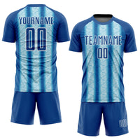 Custom Soccer Jersey, Blue Light Blue White Sportswear Jersey Shirt, Athletic Mesh Moisture Wicking Jersey, Casual Gift for Men
