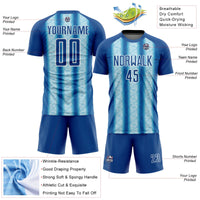 Custom Soccer Jersey, Blue Light Blue White Sportswear Jersey Shirt, Athletic Mesh Moisture Wicking Jersey, Casual Gift for Men