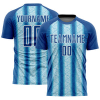 Custom Soccer Jersey, Blue Light Blue White Sportswear Jersey Shirt, Athletic Mesh Moisture Wicking Jersey, Casual Gift for Men