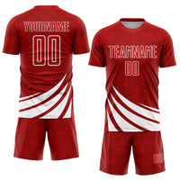 Custom Soccer Jersey, Red White Sportswear Jersey Shirt, Athletic Mesh Moisture Wicking Jersey, Casual Gift for Men, Style Soccer1291