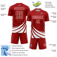 Custom Soccer Jersey, Red White Sportswear Jersey Shirt, Athletic Mesh Moisture Wicking Jersey, Casual Gift for Men, Style Soccer1291