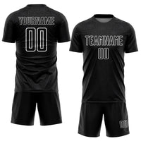 Custom Soccer Jersey, Black White Sportswear Jersey Shirt, Athletic Mesh Moisture Wicking Jersey, Casual Gift for Men, Style Soccer1476
