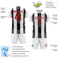 Custom Soccer Jersey, White Red Black Sportswear Jersey Shirt, Athletic Mesh Moisture Wicking Jersey, Casual Gift for Men, Style Soccer1855