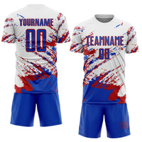 Custom Soccer Jersey, White Blue Red Sportswear Jersey Shirt, Athletic Mesh Moisture Wicking Jersey, Casual Gift for Men