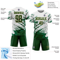 Custom Soccer Jersey, White Green Kelly Sportswear Jersey Shirt, Athletic Mesh Moisture Wicking Jersey, Casual Gift for Men