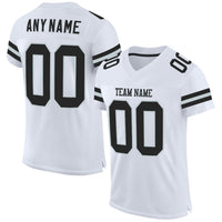 Custom Football Jersey, White Black Silver Sportswear Jersey Shirt, Athletic Mesh Moisture Wicking Jersey, Casual Gift for Men