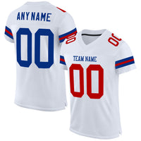 Custom Football Jersey, White Royal Red Sportswear Jersey Shirt, Athletic Mesh Moisture Wicking Jersey, Casual Gift for Men, Style White0613