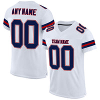 Custom Football Jersey, White Navy Red Sportswear Jersey Shirt, Athletic Mesh Moisture Wicking Jersey, Casual Gift for Men