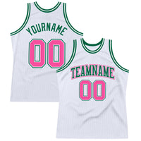 Custom Basketball Jersey, White Pink Kelly Throwback Sportswear Jersey Shirt, Athletic Mesh Moisture Wicking Jersey, Casual Gift for Men