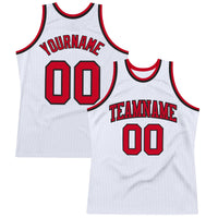 Custom Basketball Jersey, White Red Black Throwback Sportswear Jersey Shirt, Athletic Mesh Moisture Wicking Jersey, Casual Gift for Men