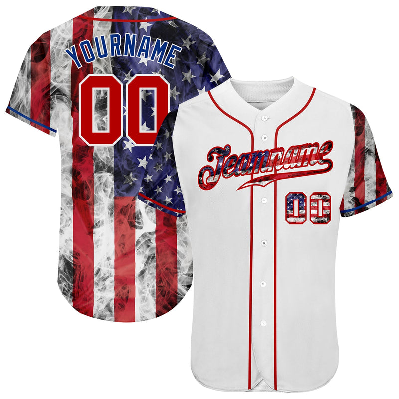Custom Baseball Jersey, White Red Sportswear Jersey Shirt, Athletic Button Down Moisture Wicking Jersey, Casual Gift for Men, Style White1005