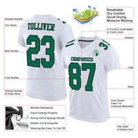 Custom Football Jersey, White Kelly Green Sportswear Jersey Shirt, Athletic Mesh Moisture Wicking Jersey, Casual Gift for Men, Style White1127