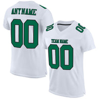Custom Football Jersey, White Kelly Green Sportswear Jersey Shirt, Athletic Mesh Moisture Wicking Jersey, Casual Gift for Men, Style White1127