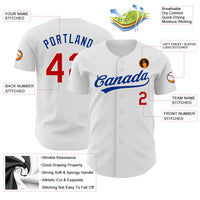 Custom Baseball Jersey, White Red Sportswear Jersey Shirt, Athletic Button Down Moisture Wicking Jersey, Casual Gift for Men, Style White1194