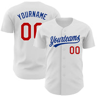 Custom Baseball Jersey, White Red Sportswear Jersey Shirt, Athletic Button Down Moisture Wicking Jersey, Casual Gift for Men, Style White1194