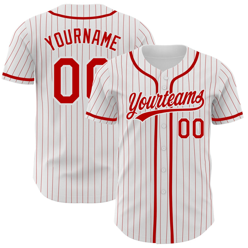 Custom Baseball Jersey, White Red Sportswear Jersey Shirt, Athletic Button Down Moisture Wicking Jersey, Casual Gift for Men, Style White1207