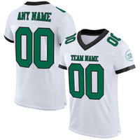 Custom Football Jersey, White Kelly Green Sportswear Jersey Shirt, Athletic Mesh Moisture Wicking Jersey, Casual Gift for Men, Style White1399
