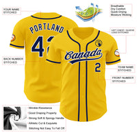 Custom Baseball Jersey, Yellow Navy White Sportswear Jersey Shirt, Athletic Button Down Moisture Wicking Jersey, Casual Gift for Men