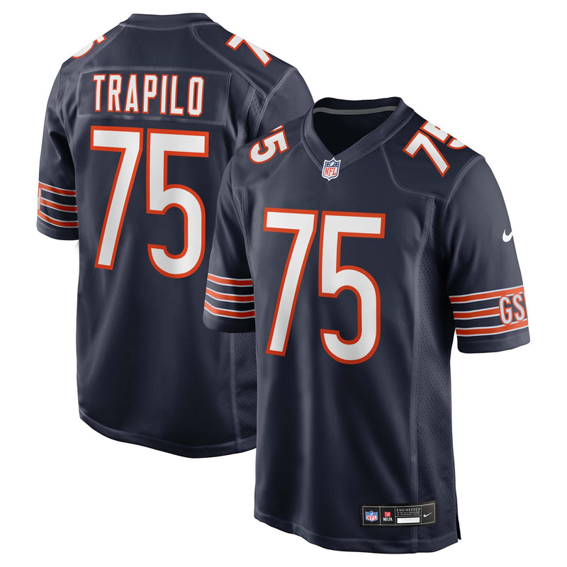 Ozzy Trapilo Chicago Bears Football Jersey, Navy Game Sportswear Jersey Shirt, Lightweight Breathable Athletic Jersey, Casual Gift for Men