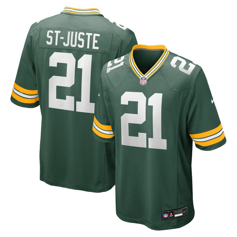 Benjamin St-Juste Green Bay Packers Football Jersey, Game Sportswear Jersey Shirt, Lightweight Breathable Athletic Jersey, Casual Gift for Men