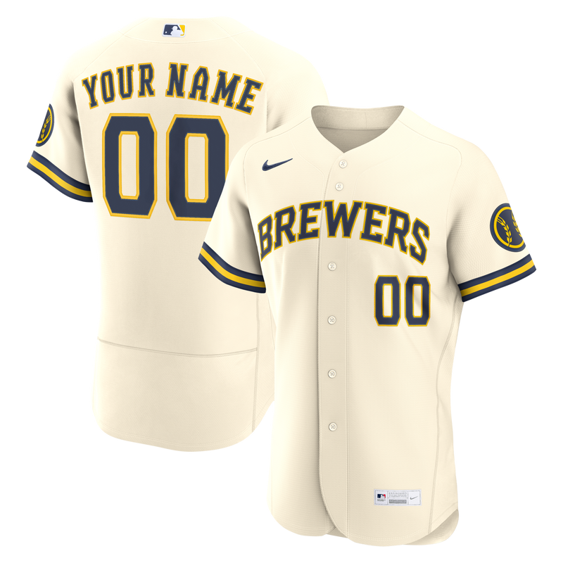 Milwaukee Brewers Baseball Jersey, Cream Sportswear Jersey Shirt, Lightweight Breathable Athletic Jersey, Casual Gift for Men, Style 2001916819