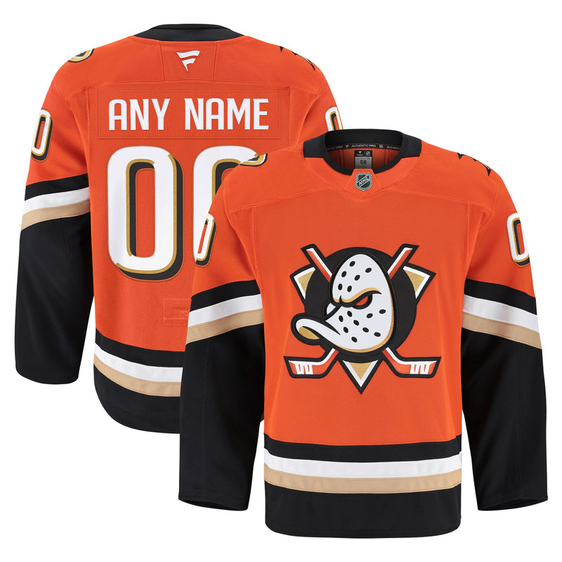 Anaheim Ducks Hockey Jersey, Orange Authentic Sportswear Jersey Shirt, Long Sleeve Hockey Sweater Jersey, Casual Gift for Men, Style 202056746