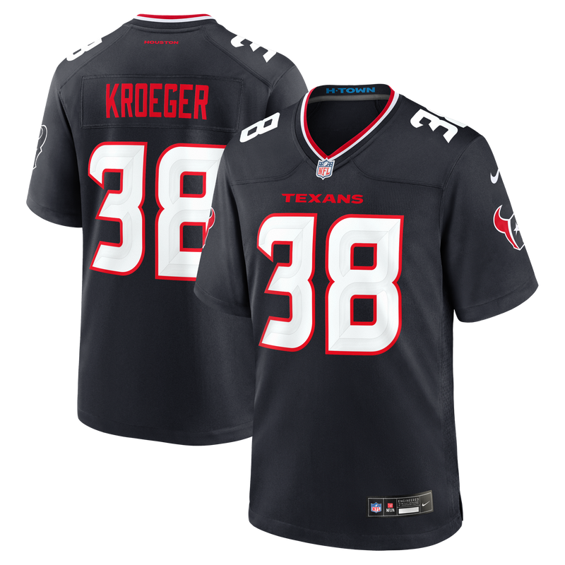 Kai Kroeger Houston Texans Football Jersey, Navy Game Sportswear Jersey Shirt, Lightweight Breathable Athletic Jersey, Casual Gift for Men