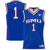 SMU Mustangs Basketball Jersey, Royal Lightweight Sportswear Jersey Shirt, Sleeveless Athletic Tank Jersey, Casual Gift for Men