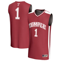 Temple Owls Basketball Jersey, Cherry Lightweight Sportswear Jersey Shirt, Sleeveless Athletic Tank Jersey, Casual Gift for Men