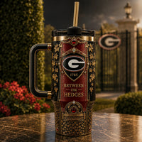 UGA - Between the Hedges, Crimson Panel and Gilded Detail